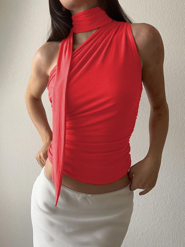 Casual Slim-Fit One-Shoulder Vest Top