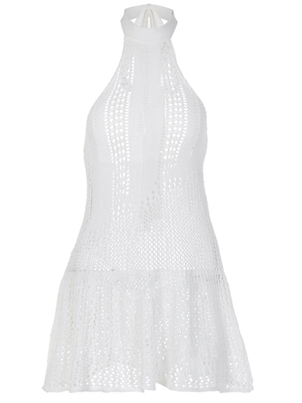 Backless Halter Knit Dress - Elegant Sleeveless Design - SALA