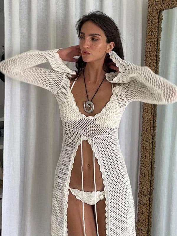 Beach Babe Knit Cover-Up - Stylish Sun Protection Swimwear - SALA