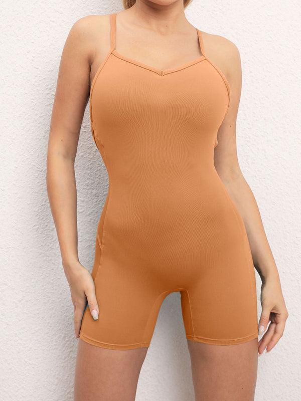 Booty-Enhancing Cross Back Yoga Jumpsuit - Flirty Activewear Piece - SALA