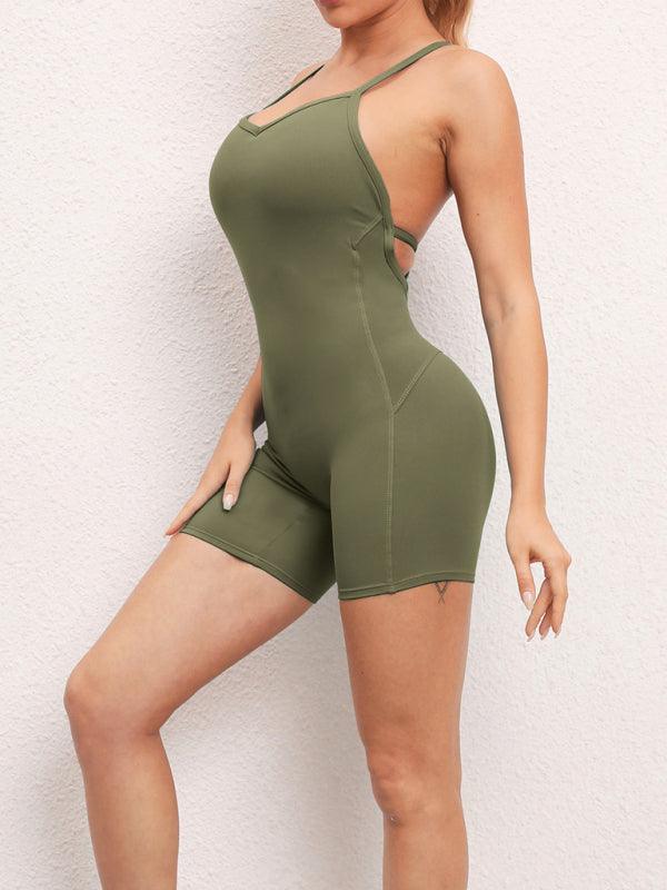 Booty-Enhancing Cross Back Yoga Jumpsuit - Flirty Activewear Piece - SALA