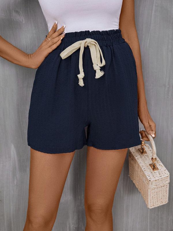 Casual Chic Elastic Waist Tie Shorts for Effortless Style - SALA