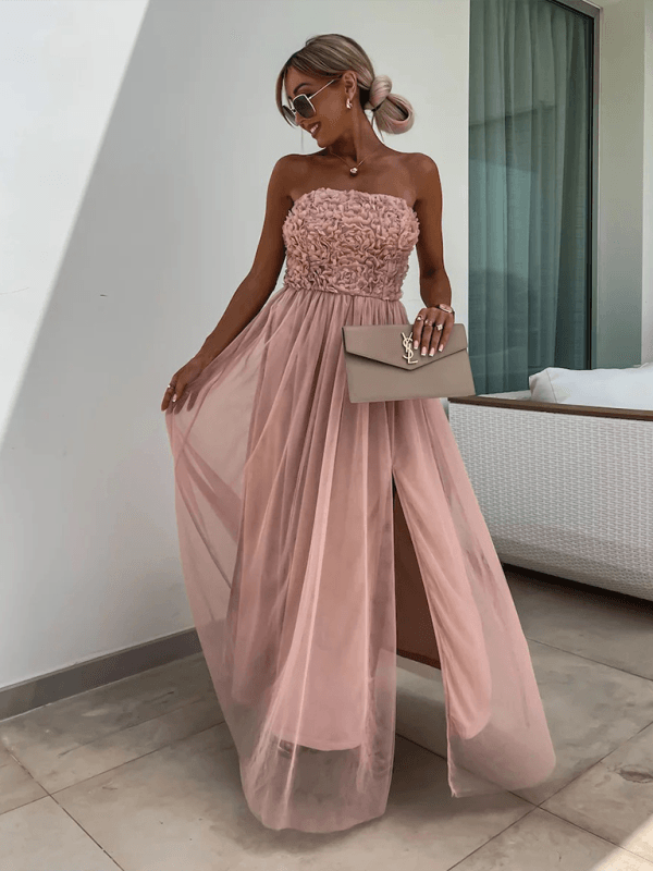 Chic Holiday Slit Maxi Dress - SALA