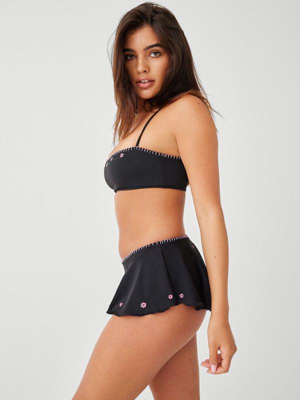 Chic Split Skirt Suspender High Waist Bikini - Stylish Swimwear for Beach and Resort - SALA