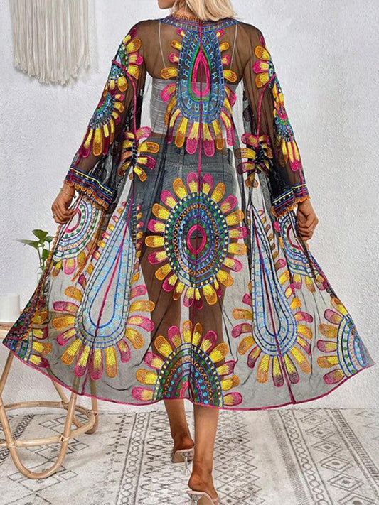 Elegant Lace Beach Skirt Cardigan for Stylish Sun Protection - SALA