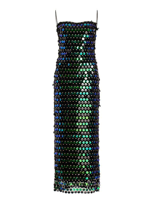 Elegant Sheen Beaded Strapless Maxi Dress for Women - SALA