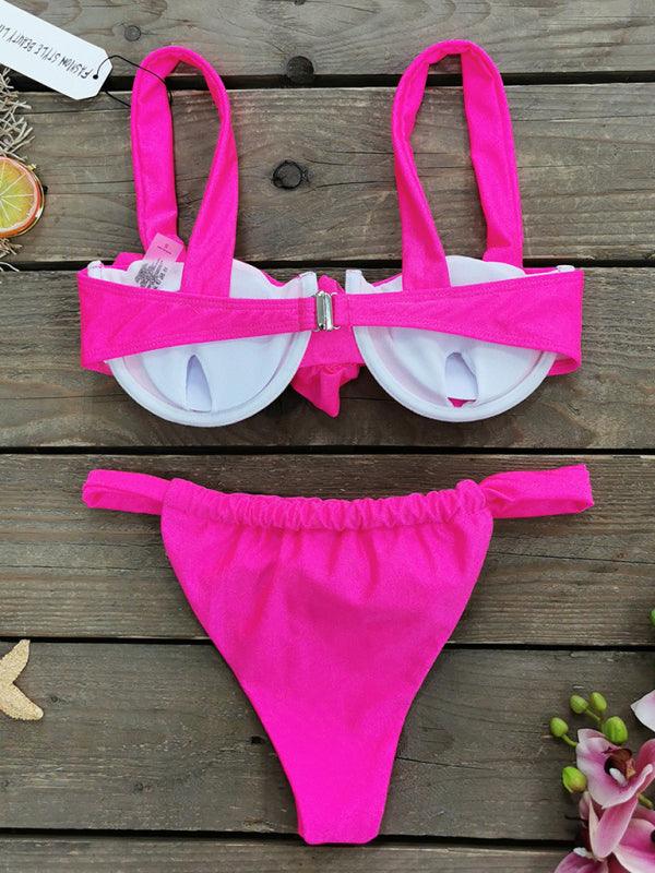 Floral Dimension Split Bikini Set for Summer Chic - SALA