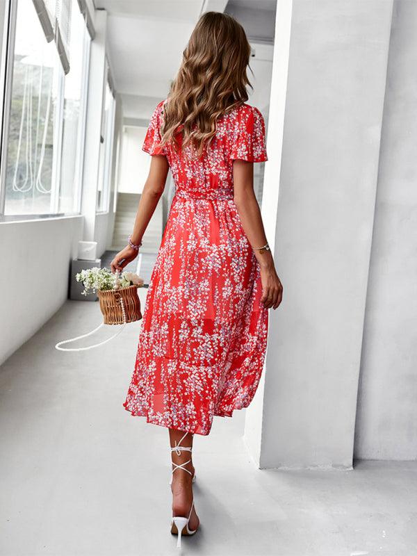 Floral Print Flowy Swing Dress for Chic Holiday Style - SALA