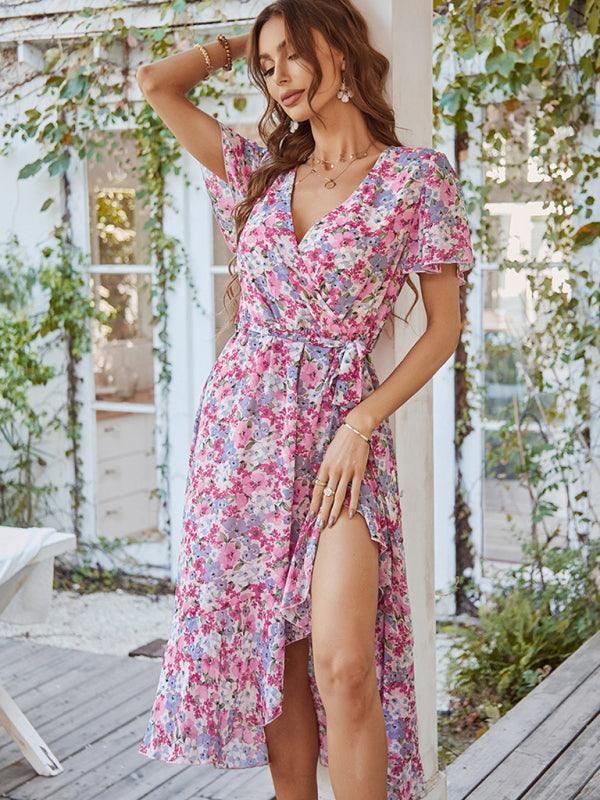 Floral Print Flowy Swing Dress for Chic Holiday Style - SALA