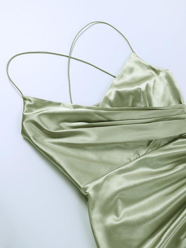 Women’s Slit Waist Suspender Midi Dress - SALA