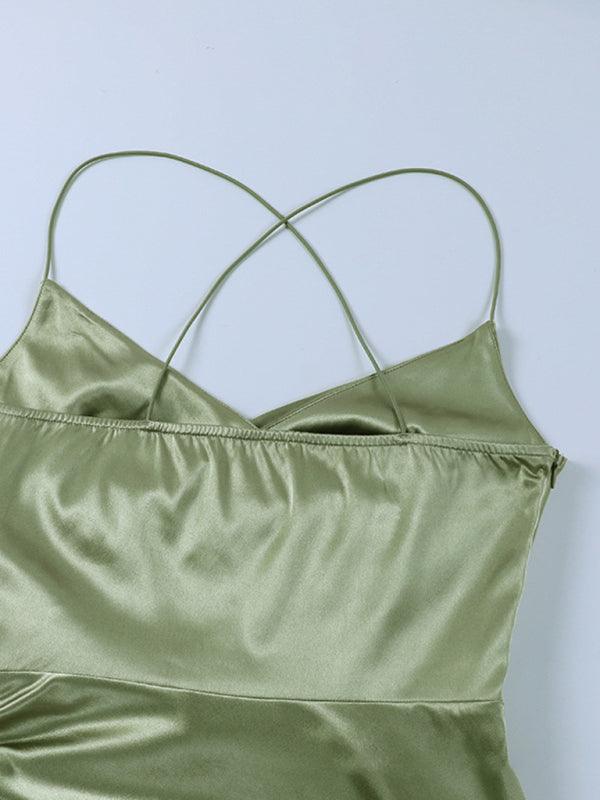 Women’s Slit Waist Suspender Midi Dress - SALA
