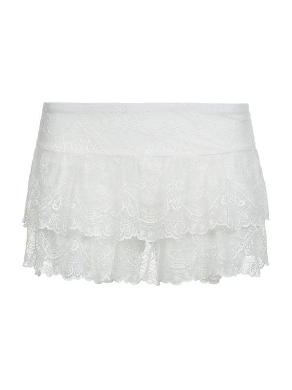 Lace Cake Dance Mini Skirt Pants for Women - Fashionable High Waist Style - SALA