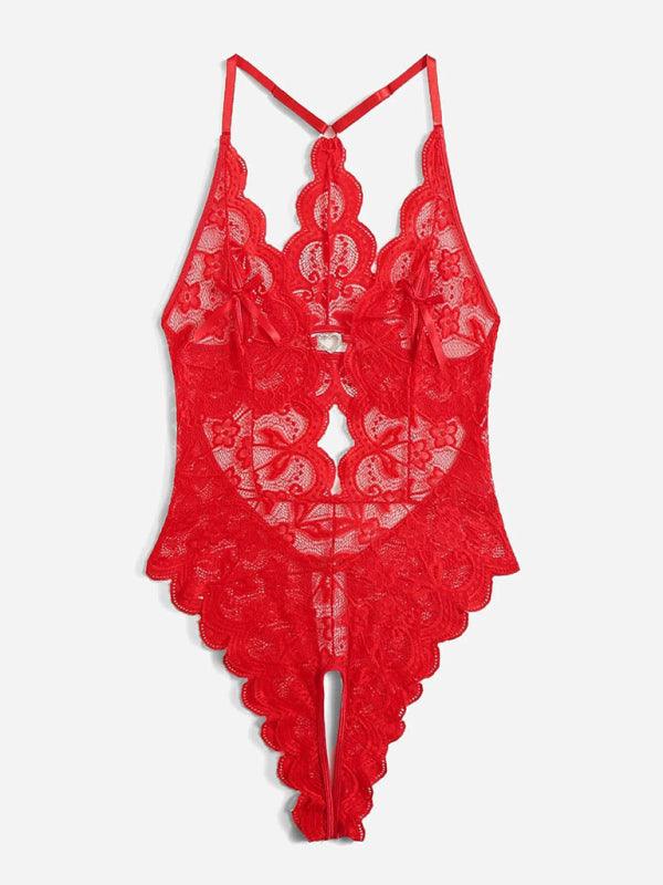 Lace Temptation: Seductive Sheer One-Piece Pajama - SALA