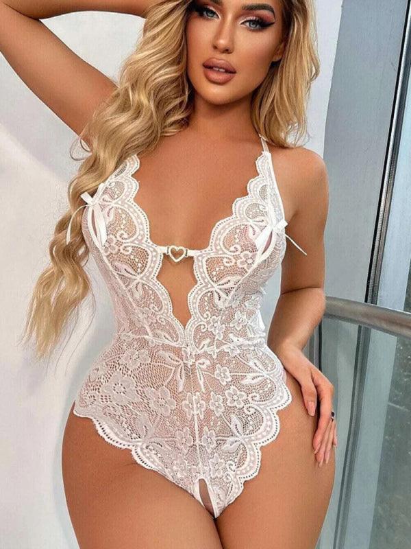 Lace Temptation: Seductive Sheer One-Piece Pajama - SALA