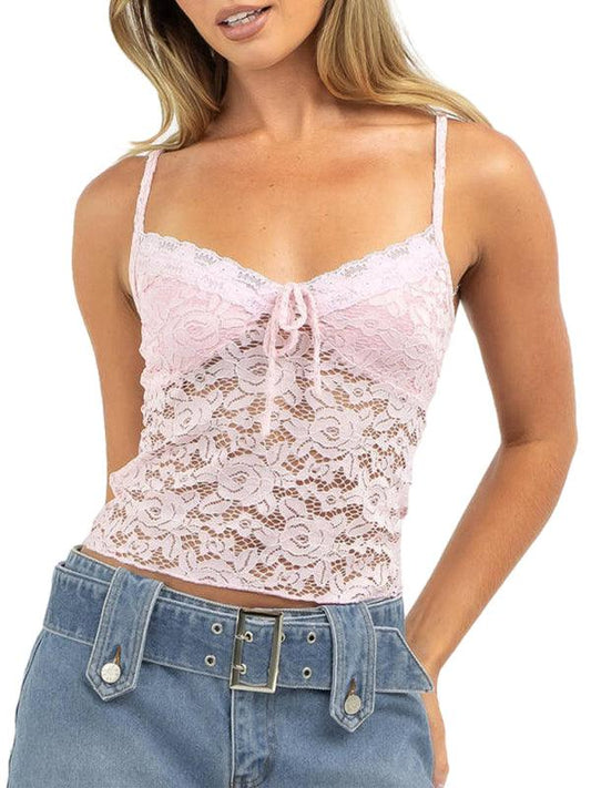 Lace V-Neck Camisole Top for Women - Elegant and Comfortable - SALA