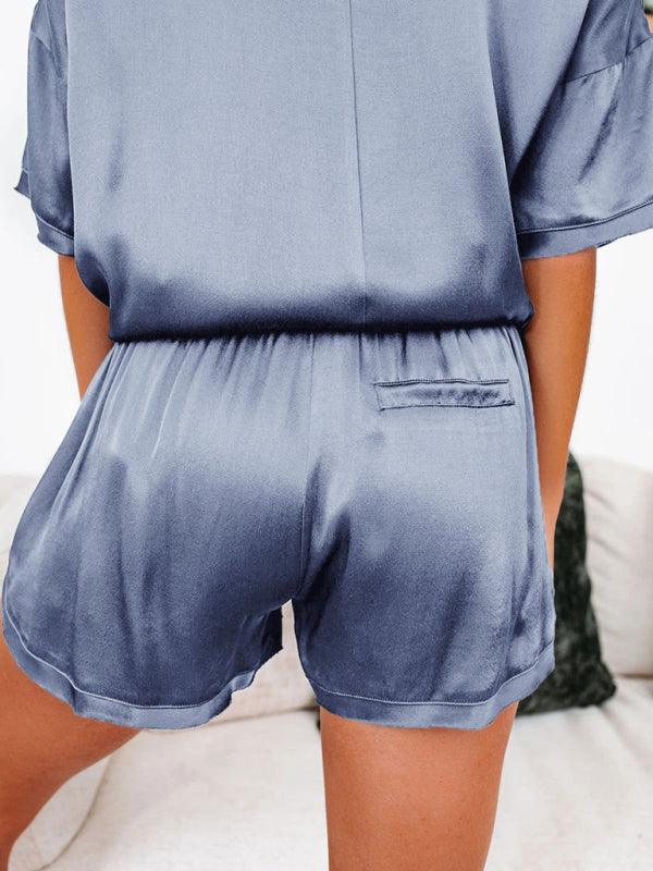 Luxurious Satin Short Sleeve Pajama Set for Women - SALA