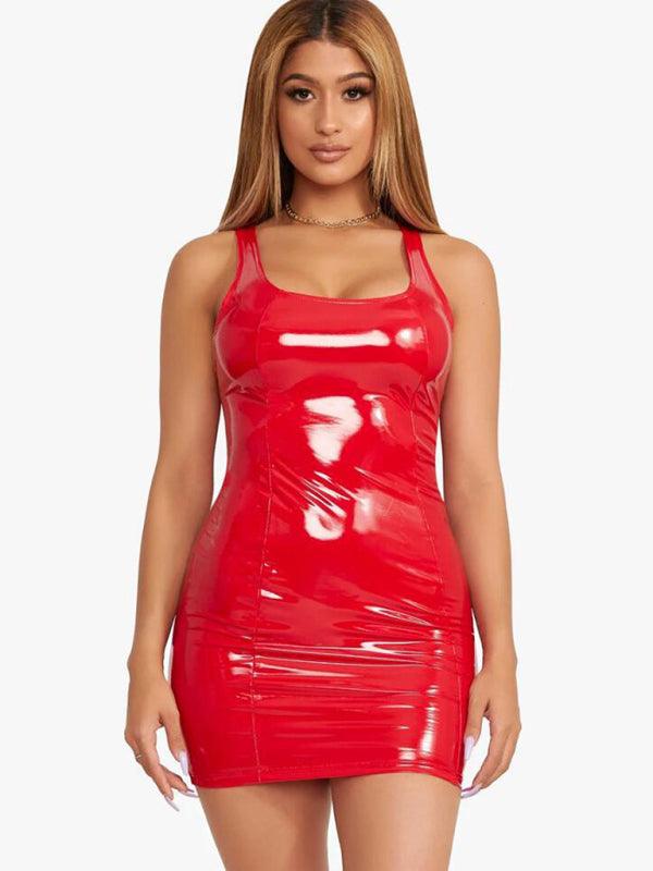 Nightlife Diva Zip-Up Faux Leather Bodycon Dress - SALA
