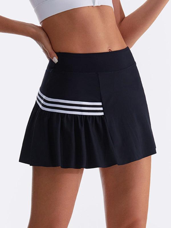 Quick Dry Women's Tennis Skirt with Fake Two-Piece Design - SALA