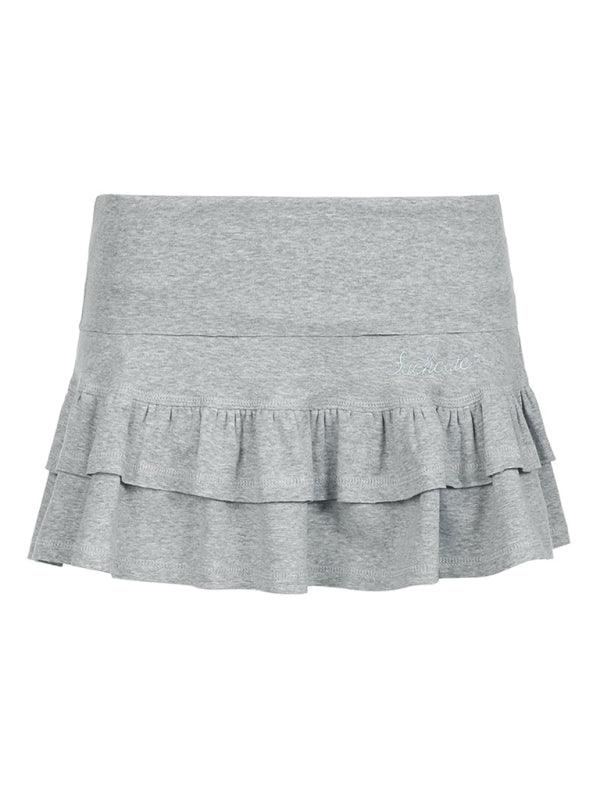 Sassy Embroidered Ruffle Skirt with a Flirty Twist - SALA