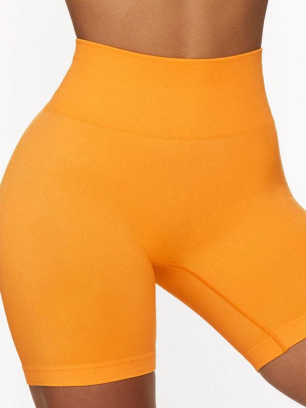 Seamless Knit High Waist Yoga Shorts for Running and Fitness - SALA