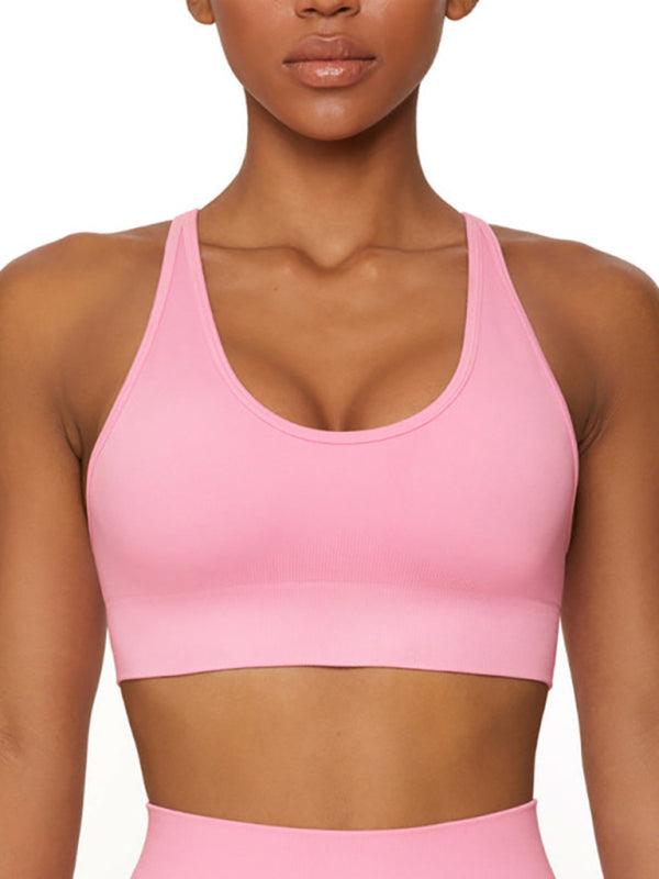 Seamless Solid Color Knit Elastic Sports Vest for Active Lifestyle - SALA