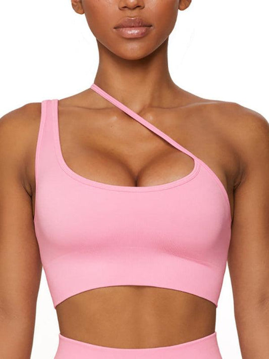 Seamless Solid Color Knit High Elastic Sports Bra - Active Lifestyle Essential - SALA