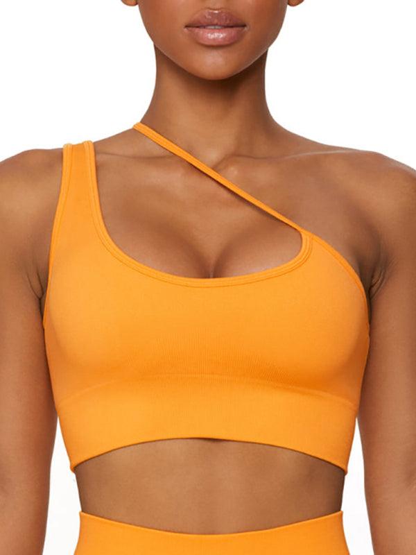 Seamless Solid Color Knit High Elastic Sports Bra - Active Lifestyle Essential - SALA