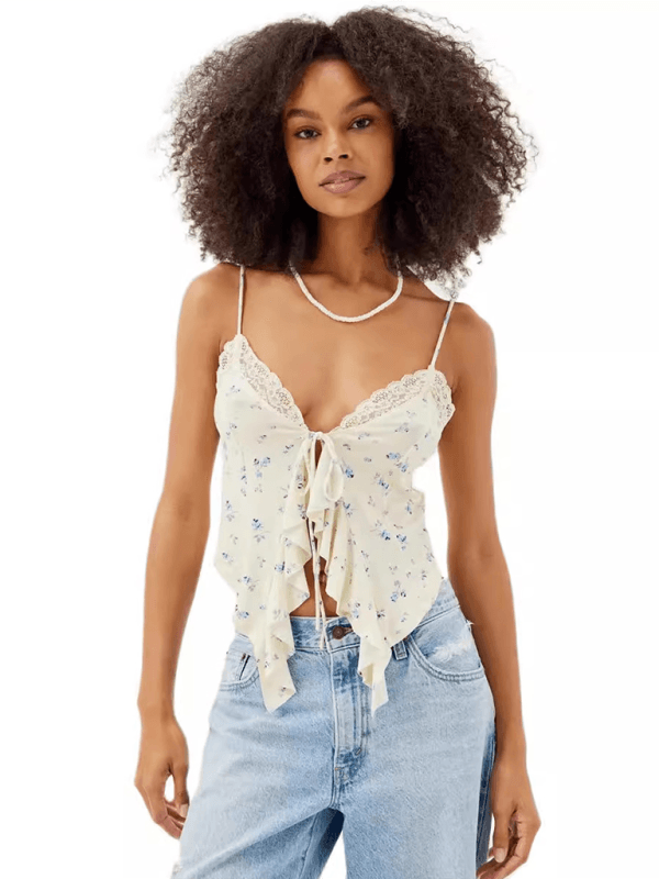 Seductive Lace Detail V-Neck Camisole for Women - SALA