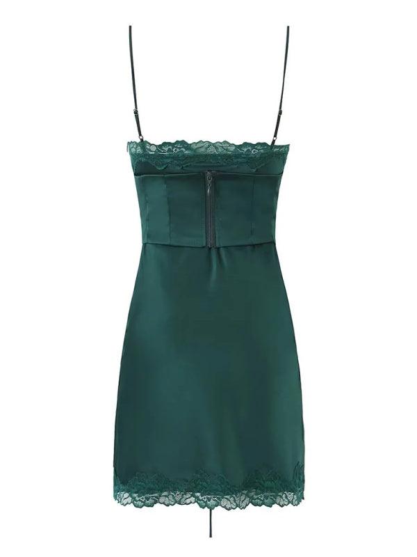 Seductive Lace Suspender Dress with Sculpted Waist Detail - SALA