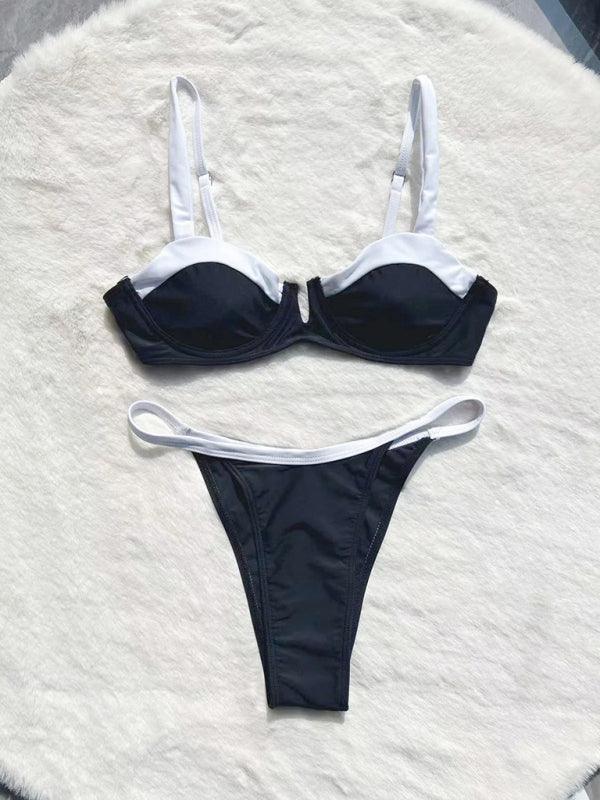 Seductive Split Detail Low Waist Bikini Set - SALA