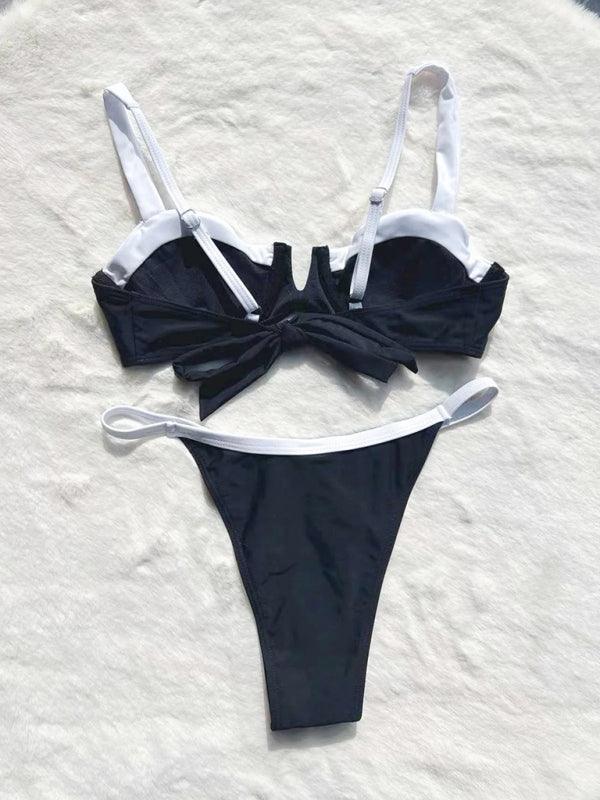 Seductive Split Detail Low Waist Bikini Set - SALA