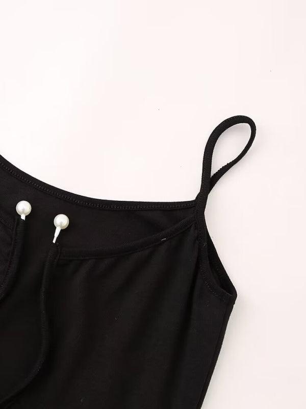 Seductive Wave Print Suspender Mini Dress - SALA