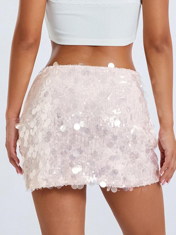 Sequin Embellished Asymmetrical Skirt - Trendy Addition to Your Closet - SALA