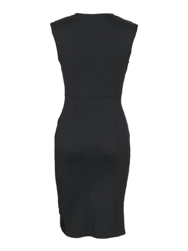 Sleek Black Sleeveless Dress with a Flattering Fit - SALA