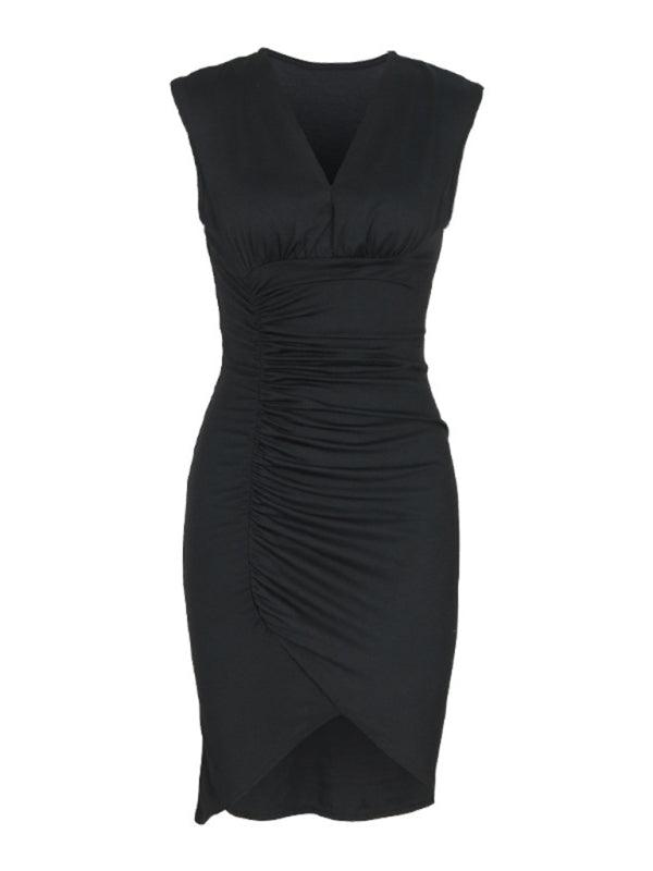 Sleek Black Sleeveless Dress with a Flattering Fit - SALA