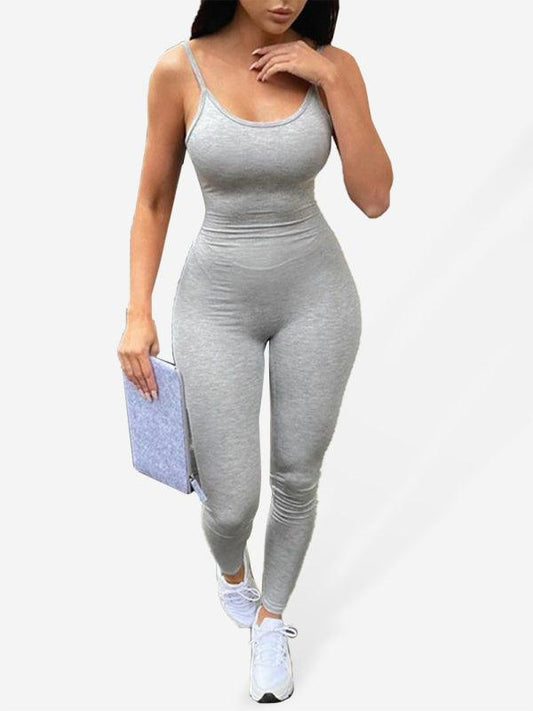 Solid Color Yoga Sports Jumpsuit for Women - Stylish Fitness Wear for Every Occasion - SALA