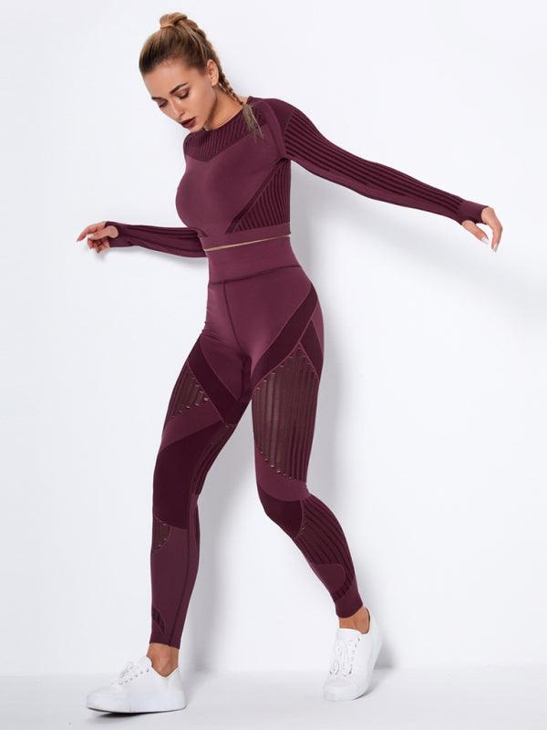 Striped Seamless Yoga Sportswear Set - SALA