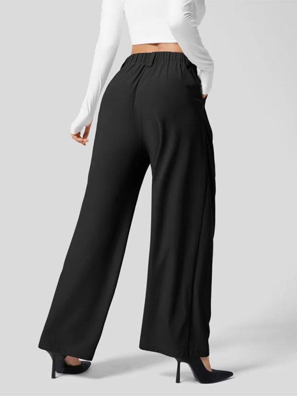 Stylish High-Waisted Wide Leg Women's Pants with Pockets - SALA