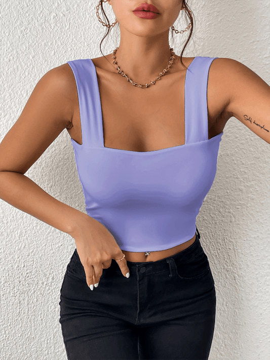 Sultry Slim Fit Camisole with Wide Straps for Summer Parties - SALA