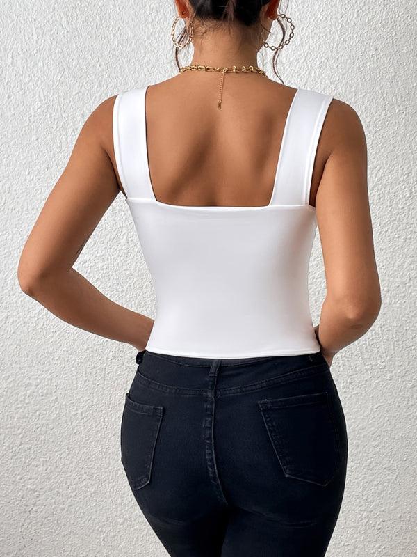 Sultry Slim Fit Camisole with Wide Straps for Summer Parties - SALA