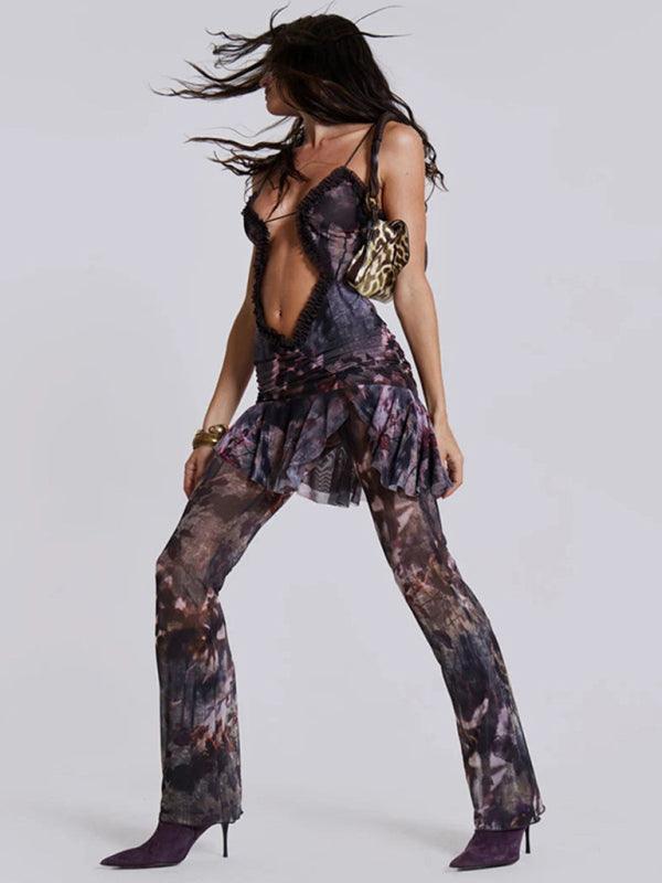 Summer Chic Halter Neck Printed Dress - Fashionable Style Choice - SALA