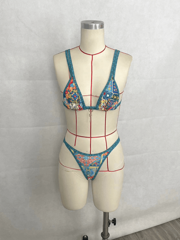 Vacay Vibes Women's Printed Double Strap Bikini Set - SALA