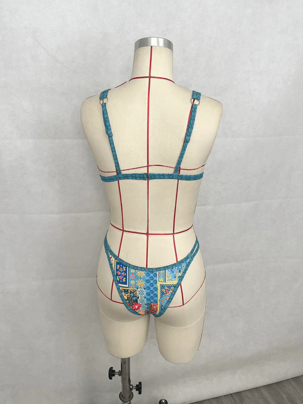 Vacay Vibes Women's Printed Double Strap Bikini Set - SALA