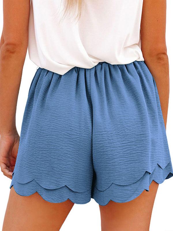 Women's Petal Layered Waist Shorts With Butterfly Ribbon Belt - SALA