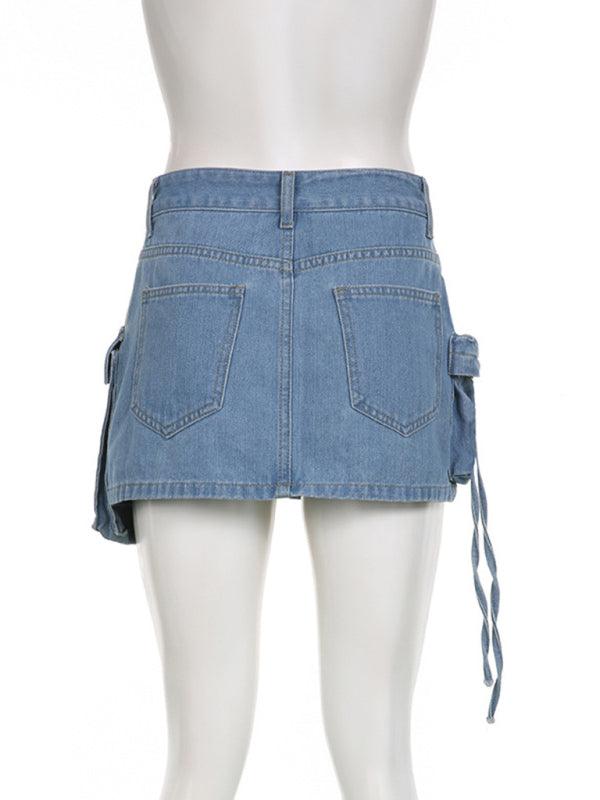 Women's Pocketed Denim Skirt - SALA