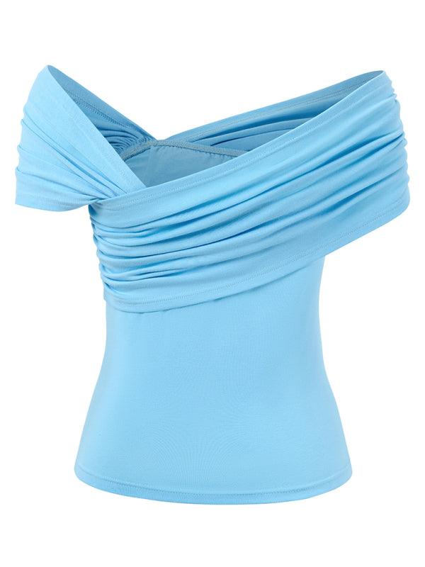 Women’s Shoulder Waist Top With Flower 3-D Design - SALA