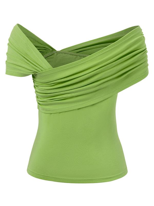 Women’s Shoulder Waist Top With Flower 3-D Design - SALA