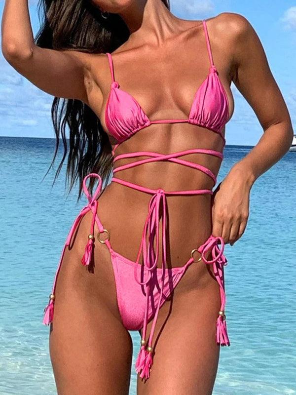 Alluring Women's Two-Piece Strap Bikini Swimsuit - SALA