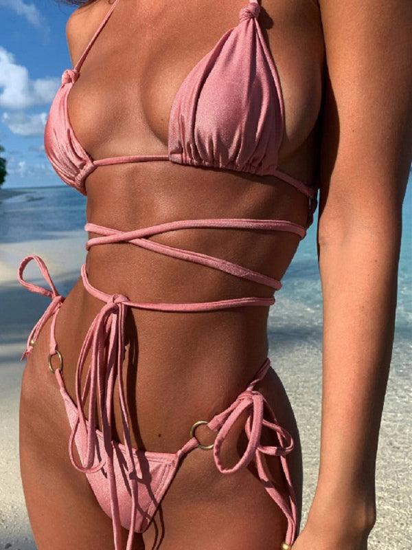 Alluring Women's Two-Piece Strap Bikini Swimsuit - SALA