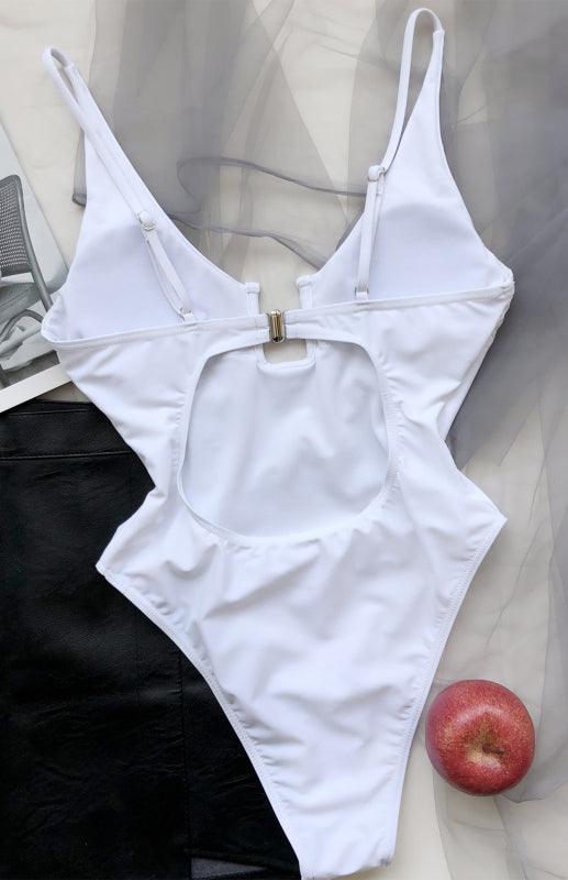 Women's Splicing One-Piece U-Rest Swimsuit